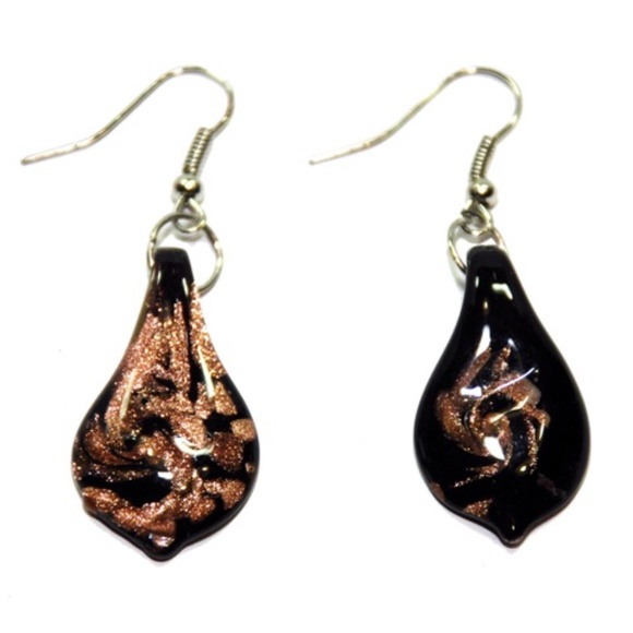 Fragmenta Caramel Sparkle Glass Jewelry Set (Necklace & Earrings) - Picture 3 of 4